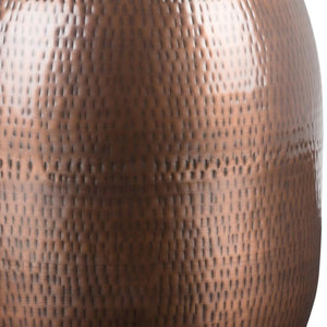 HomeRoots 21" Copper Metal Round End Table - Modern Industrial Accent for Small Spaces, No Assembly Needed! 636100