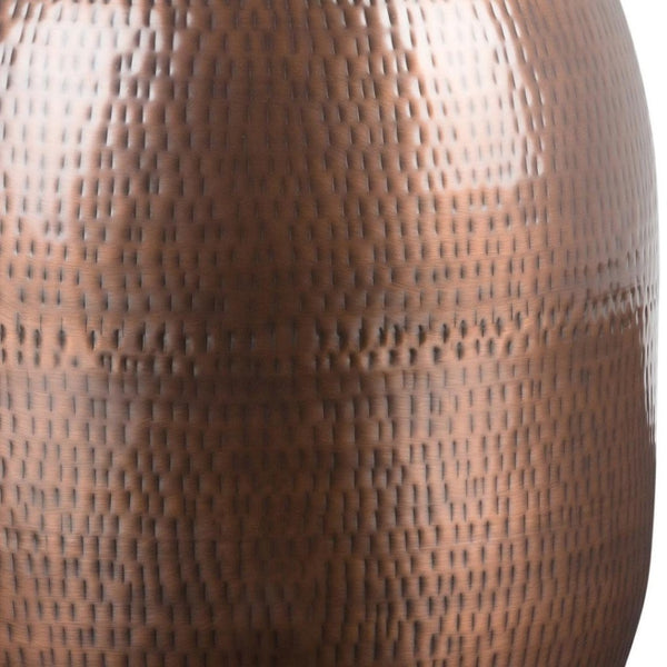 HomeRoots 21" Copper Metal Round End Table - Modern Industrial Accent for Small Spaces, No Assembly Needed! 636100