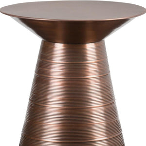 HomeRoots 20" Copper Metal Round End Table - Stylish Accent for Living Room, Bedroom, or Entryway Decor 636101
