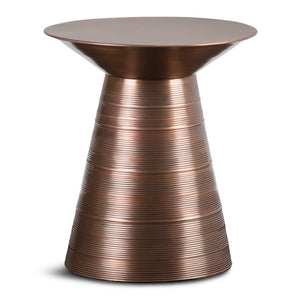 HomeRoots 20" Copper Metal Round End Table - Stylish Accent for Living Room, Bedroom, or Entryway Decor 636101