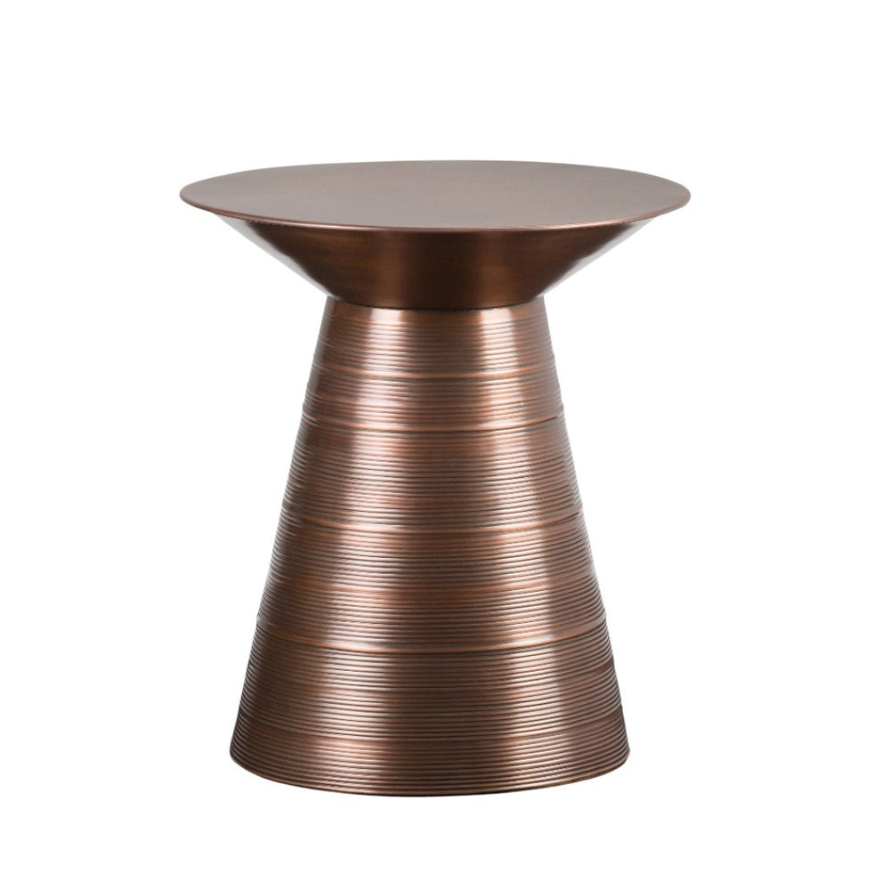 HomeRoots 20" Copper Metal Round End Table - Stylish Accent for Living Room, Bedroom, or Entryway Decor 636101