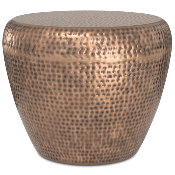 HomeRoots 18" Copper Metal Round End Table – Modern Sculptural Design, Versatile Use, Fully Assembled Elegance 636102