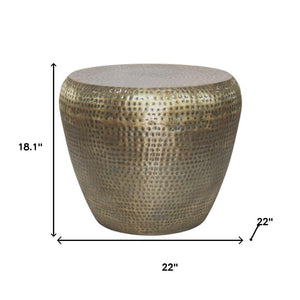 HomeRoots 18" Gold Metal Round End Table – Elegant Modern Accent for Living Room, Nightstand & Snack Use 636103