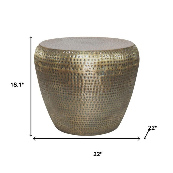HomeRoots 18" Gold Metal Round End Table – Elegant Modern Accent for Living Room, Nightstand & Snack Use 636103