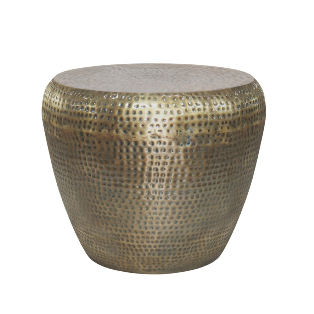 HomeRoots 18" Gold Metal Round End Table – Elegant Modern Accent for Living Room, Nightstand & Snack Use 636103