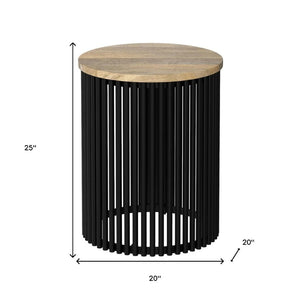 HomeRoots 25" Black Metal Round End Table – Sleek, Durable, and Versatile Accent Piece for Any Room Decor 636105