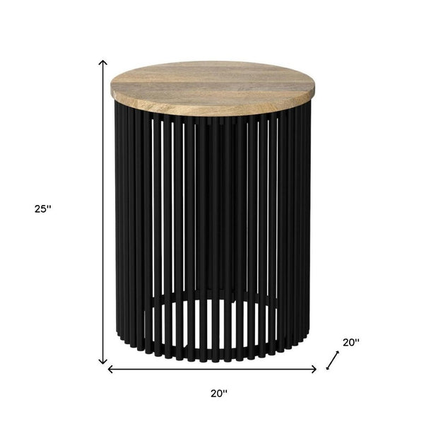 HomeRoots 25" Black Metal Round End Table – Sleek, Durable, and Versatile Accent Piece for Any Room Decor 636105