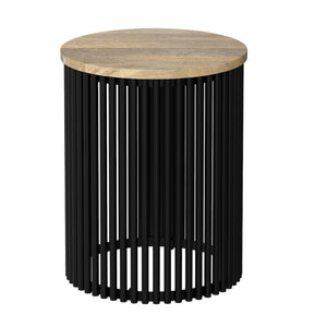 HomeRoots 25" Black Metal Round End Table – Sleek, Durable, and Versatile Accent Piece for Any Room Decor 636105