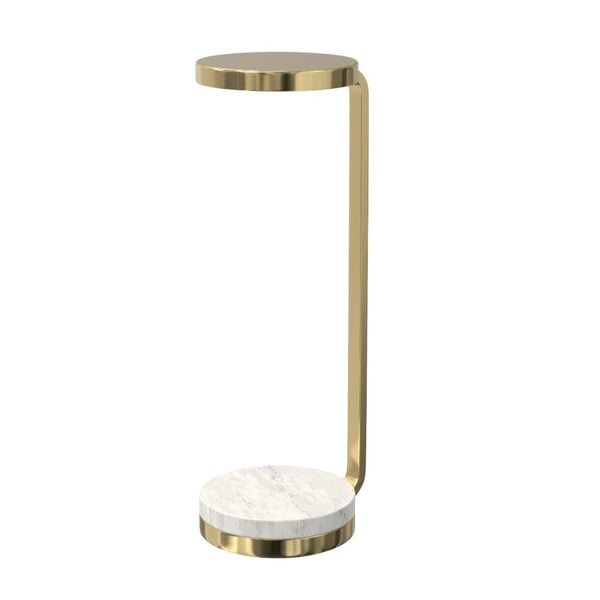 HomeRoots 26" Gold Iron Round End Table - Elegant Glamorous Accent Piece for Modern Living Spaces & Bedrooms 636106