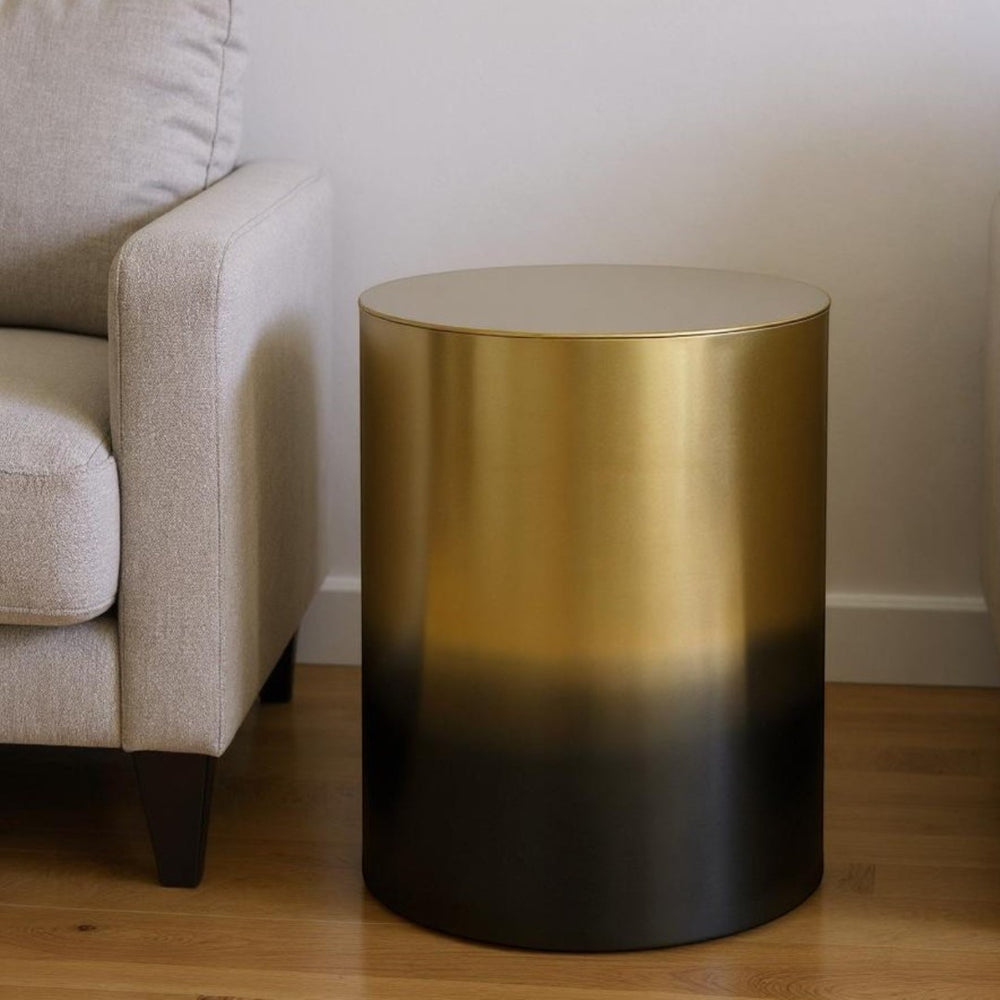 HomeRoots 21" Gold Metal Round End Table – Modern Glamour with Abstract Base, Perfect for Small Spaces & Versatile Use 636107