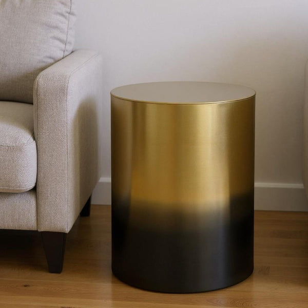 HomeRoots 21" Gold Metal Round End Table – Modern Glamour with Abstract Base, Perfect for Small Spaces & Versatile Use 636107