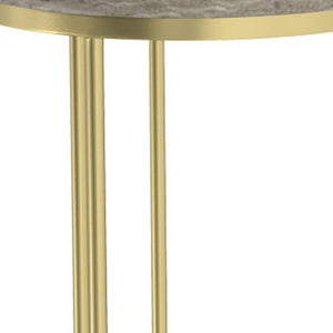 HomeRoots Set of Two 24" Gold Iron Round End Tables - Modern Glam Accent for Living Room & Bedroom Decor 636108