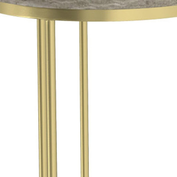 HomeRoots Set of Two 24" Gold Iron Round End Tables - Modern Glam Accent for Living Room & Bedroom Decor 636108