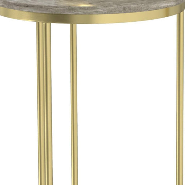 HomeRoots Set of Two 24" Gold Iron Round End Tables - Modern Glam Accent for Living Room & Bedroom Decor 636108