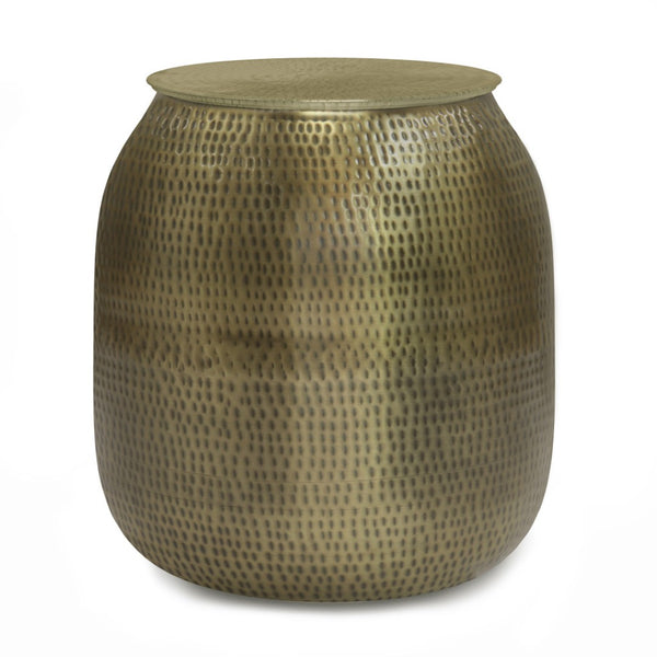 HomeRoots 21" Gold Metal Round End Table - Elegant Accent for Living Room, Bedroom, or Small Space Decor! 636112