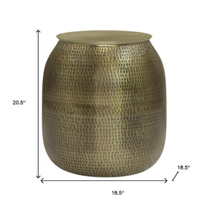 HomeRoots 21" Gold Metal Round End Table - Elegant Accent for Living Room, Bedroom, or Small Space Decor! 636112