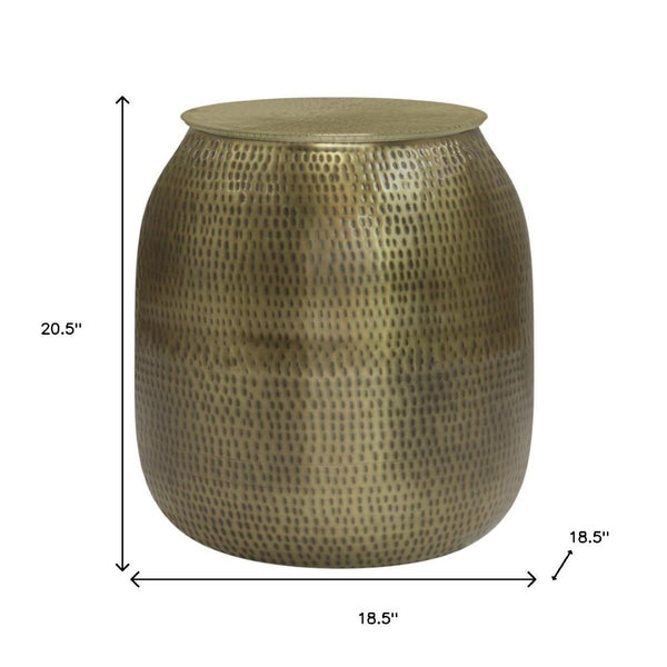 HomeRoots 21" Gold Metal Round End Table - Elegant Accent for Living Room, Bedroom, or Small Space Decor! 636112