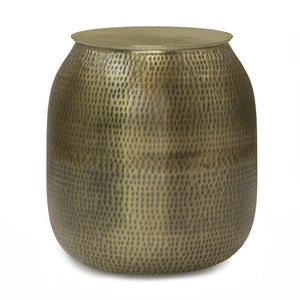 HomeRoots 21" Gold Metal Round End Table - Elegant Accent for Living Room, Bedroom, or Small Space Decor! 636112