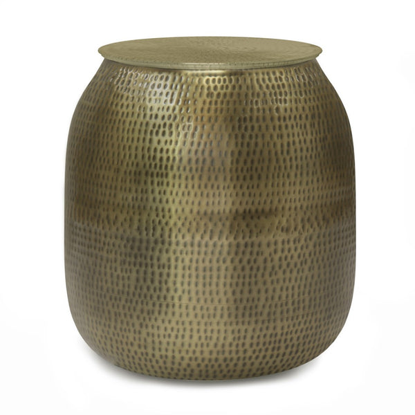 HomeRoots 21" Gold Metal Round End Table - Elegant Accent for Living Room, Bedroom, or Small Space Decor! 636112