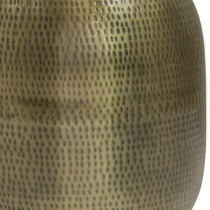 HomeRoots 21" Gold Metal Round End Table - Elegant Accent for Living Room, Bedroom, or Small Space Decor! 636112
