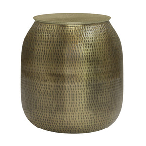 HomeRoots 21" Gold Metal Round End Table - Elegant Accent for Living Room, Bedroom, or Small Space Decor! 636112