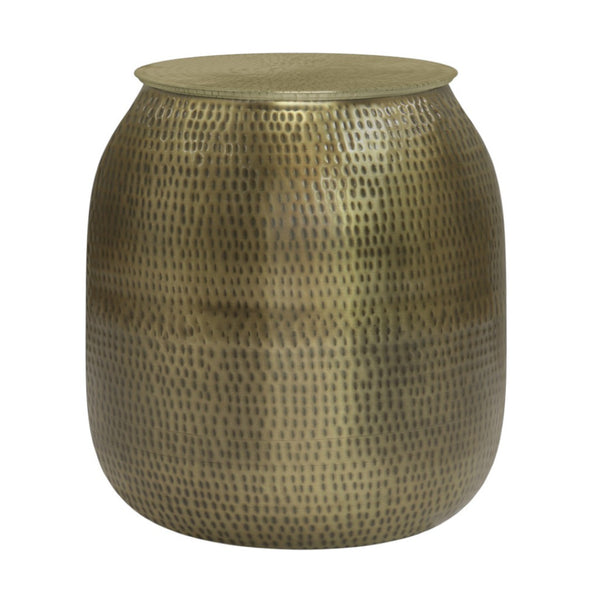 HomeRoots 21" Gold Metal Round End Table - Elegant Accent for Living Room, Bedroom, or Small Space Decor! 636112