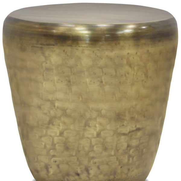 HomeRoots 22" Gold Metal Round End Table – Stylish Accent for Living Room, Bedroom, or Entryway with Modern Charm 636114