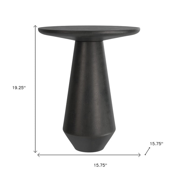 HomeRoots 19" Graphite Aluminum Round End Table - Sleek Modern Accent Piece for Living Rooms & Small Spaces 636115