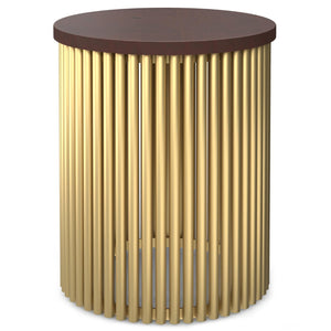 HomeRoots 21" Gold Metal Round End Table - Chic Accent Table for Living Room, Bedroom, or Entryway Décor 636116