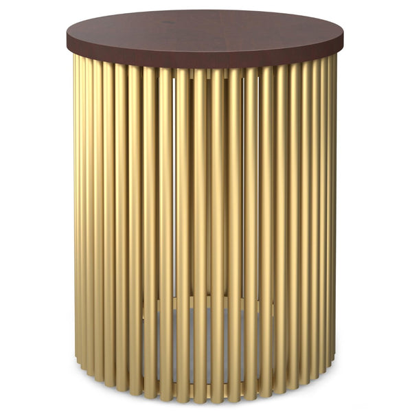 HomeRoots 21" Gold Metal Round End Table - Chic Accent Table for Living Room, Bedroom, or Entryway Décor 636116