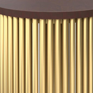HomeRoots 21" Gold Metal Round End Table - Chic Accent Table for Living Room, Bedroom, or Entryway Décor 636116