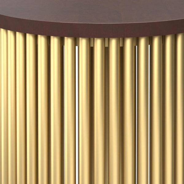 HomeRoots 21" Gold Metal Round End Table - Chic Accent Table for Living Room, Bedroom, or Entryway Décor 636116