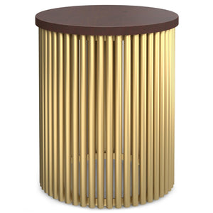 HomeRoots 21" Gold Metal Round End Table - Chic Accent Table for Living Room, Bedroom, or Entryway Décor 636116