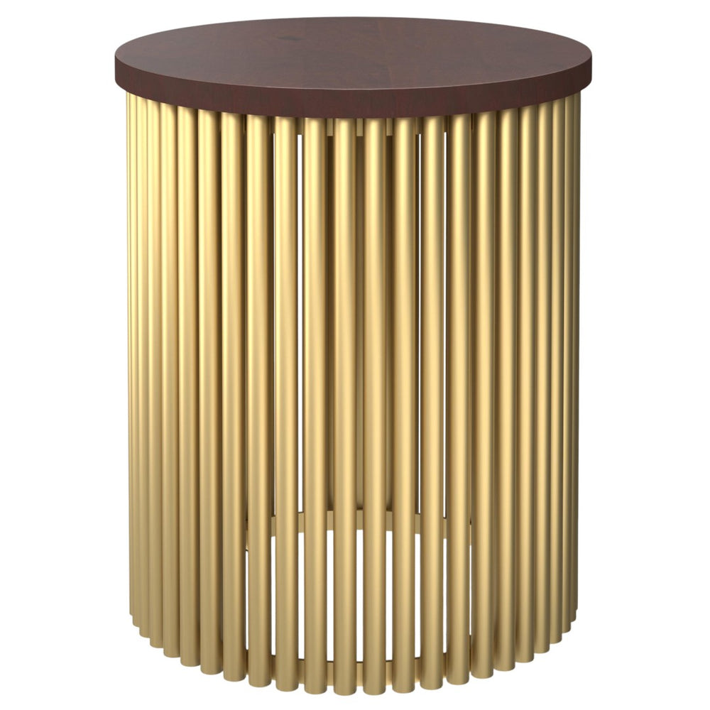 HomeRoots 21" Gold Metal Round End Table - Chic Accent Table for Living Room, Bedroom, or Entryway Décor 636116