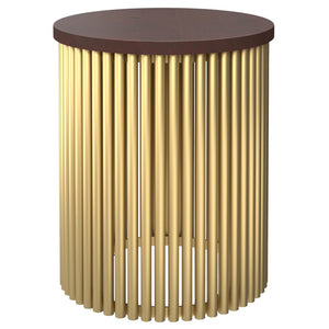 HomeRoots 21" Gold Metal Round End Table - Chic Accent Table for Living Room, Bedroom, or Entryway Décor 636116