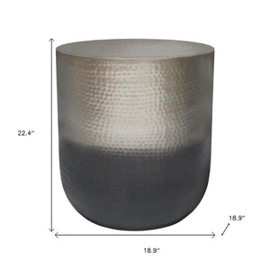 HomeRoots 22" Sleek Silver Metal Round End Table – Versatile Accent for Modern & Bohemian Interiors, Fully Assembled 636119
