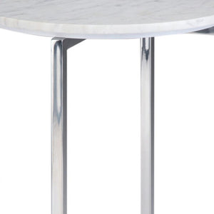 HomeRoots 24" Modern White Metal Round End Table with Trunk Storage – Stylish, Versatile & Compact Design 636121