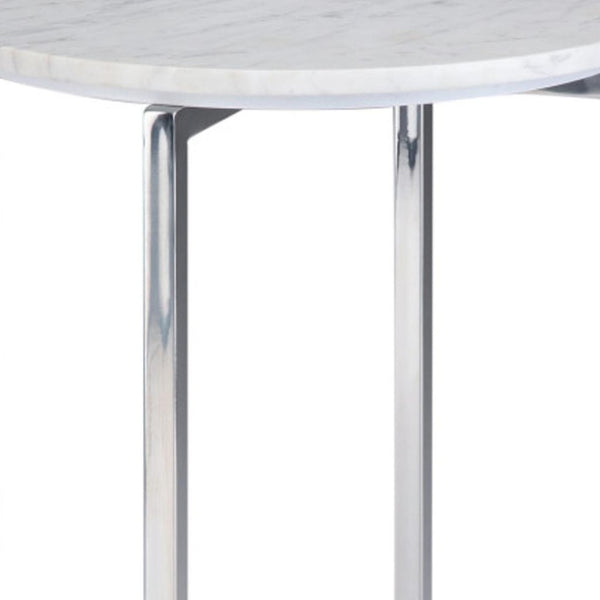 HomeRoots 24" Modern White Metal Round End Table with Trunk Storage – Stylish, Versatile & Compact Design 636121