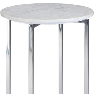HomeRoots 24" Modern White Metal Round End Table with Trunk Storage – Stylish, Versatile & Compact Design 636121