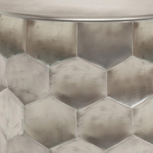 HomeRoots 20" Silver Metal Round End Table - Modern Compact Accent for Living Rooms, Bedrooms & Small Spaces 636122