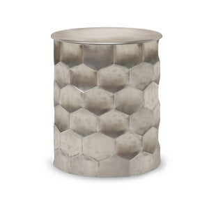 HomeRoots 20" Silver Metal Round End Table - Modern Compact Accent for Living Rooms, Bedrooms & Small Spaces 636122