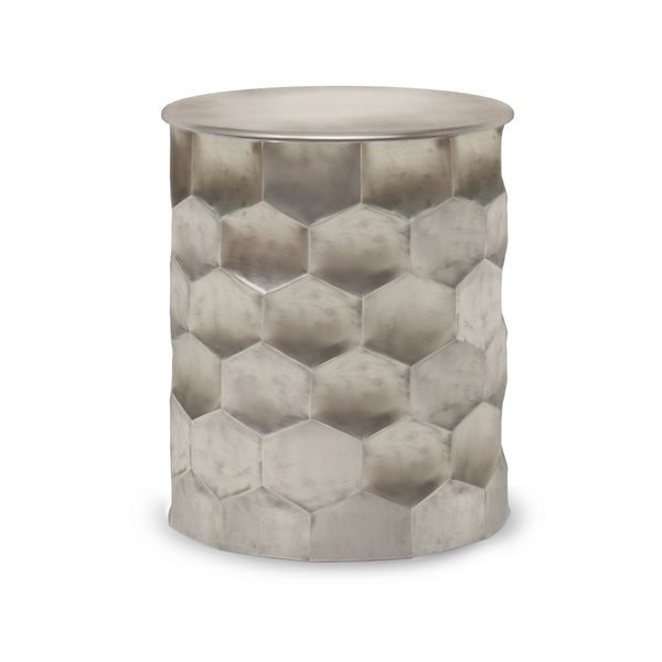 HomeRoots 20" Silver Metal Round End Table - Modern Compact Accent for Living Rooms, Bedrooms & Small Spaces 636122