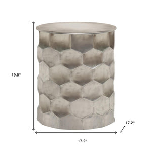 HomeRoots 20" Silver Metal Round End Table - Modern Compact Accent for Living Rooms, Bedrooms & Small Spaces 636122