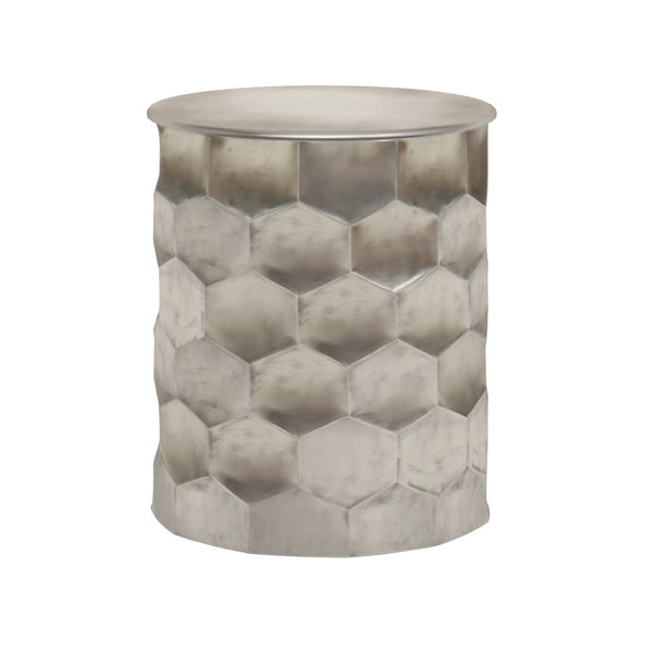 HomeRoots 20" Silver Metal Round End Table - Modern Compact Accent for Living Rooms, Bedrooms & Small Spaces 636122