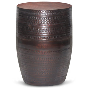 HomeRoots 20" Bronze Metal Round End Table - Elegant, Compact Accent for Living Room, Bedroom & Office Decor 636123