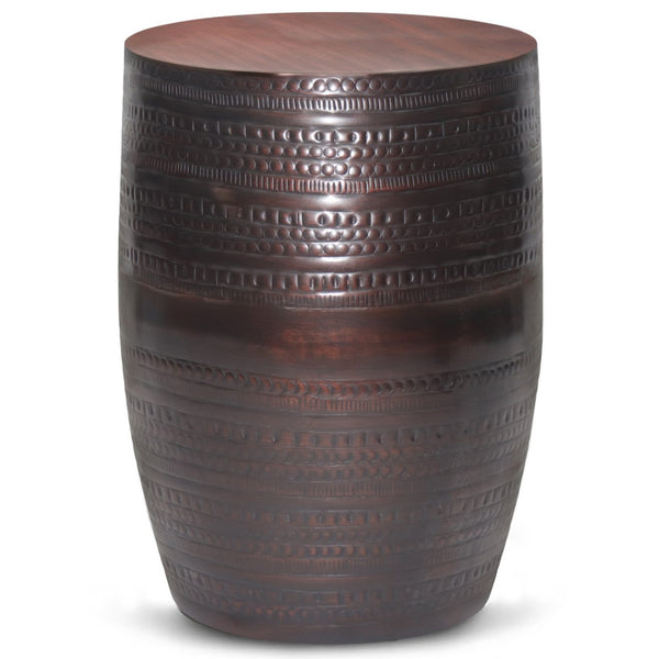 HomeRoots 20" Bronze Metal Round End Table - Elegant, Compact Accent for Living Room, Bedroom & Office Decor 636123
