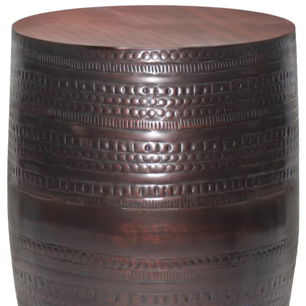 HomeRoots 20" Bronze Metal Round End Table - Elegant, Compact Accent for Living Room, Bedroom & Office Decor 636123