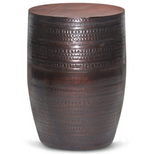 HomeRoots 20" Bronze Metal Round End Table - Elegant, Compact Accent for Living Room, Bedroom & Office Decor 636123