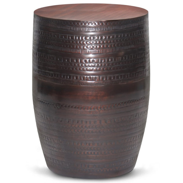 HomeRoots 20" Bronze Metal Round End Table - Elegant, Compact Accent for Living Room, Bedroom & Office Decor 636123
