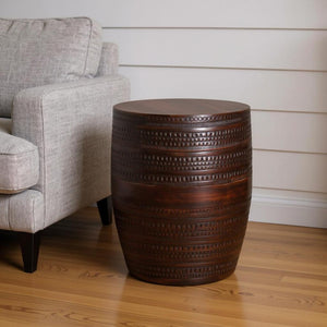 HomeRoots 20" Bronze Metal Round End Table - Elegant, Compact Accent for Living Room, Bedroom & Office Decor 636123